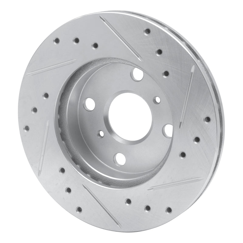 R1 Concepts R1 90-91 Toyota Celica Front Left Drilled & Slotted Silver Brake Rotor