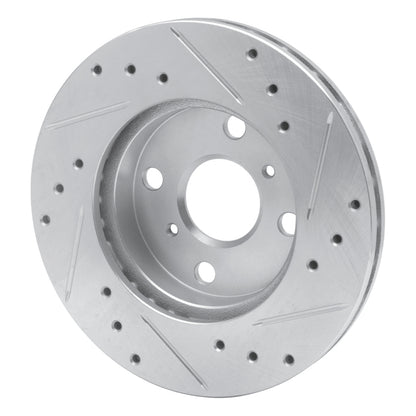 R1 Concepts R1 90-91 Toyota Celica Front Left Drilled & Slotted Silver Brake Rotor
