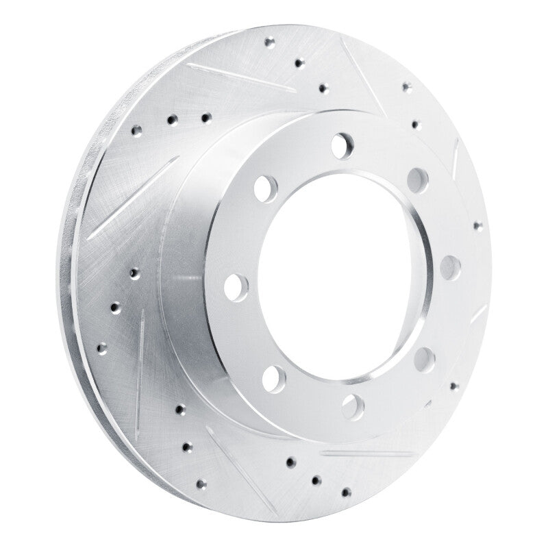 R1 Concepts R1 80-93 Dodge W200 Front Right Drilled & Slotted Silver Brake Rotor