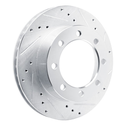 R1 Concepts R1 80-93 Dodge W200 Front Right Drilled & Slotted Silver Brake Rotor