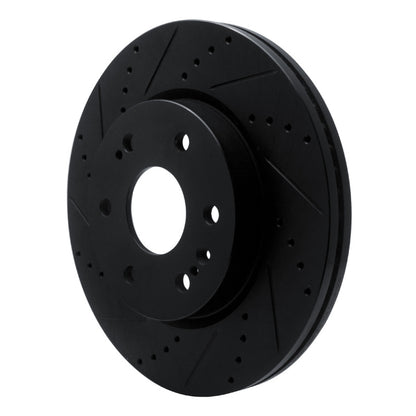 R1 Concepts R1 2019-2026 Cadillac Escalade ESV Front Left Drilled & Slotted Black Brake Rotor