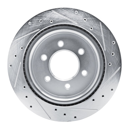 R1 Concepts R1 21-25 Ford BRONCO Rear Left Drilled & Slotted Silver Brake Rotor