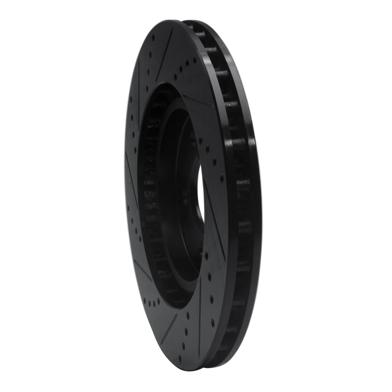 R1 Concepts R1 94-04 Ford Mustang Front Right Drilled & Slotted Black Brake Rotor