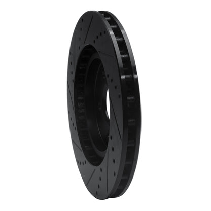 R1 Concepts R1 94-04 Ford Mustang Front Right Drilled & Slotted Black Brake Rotor