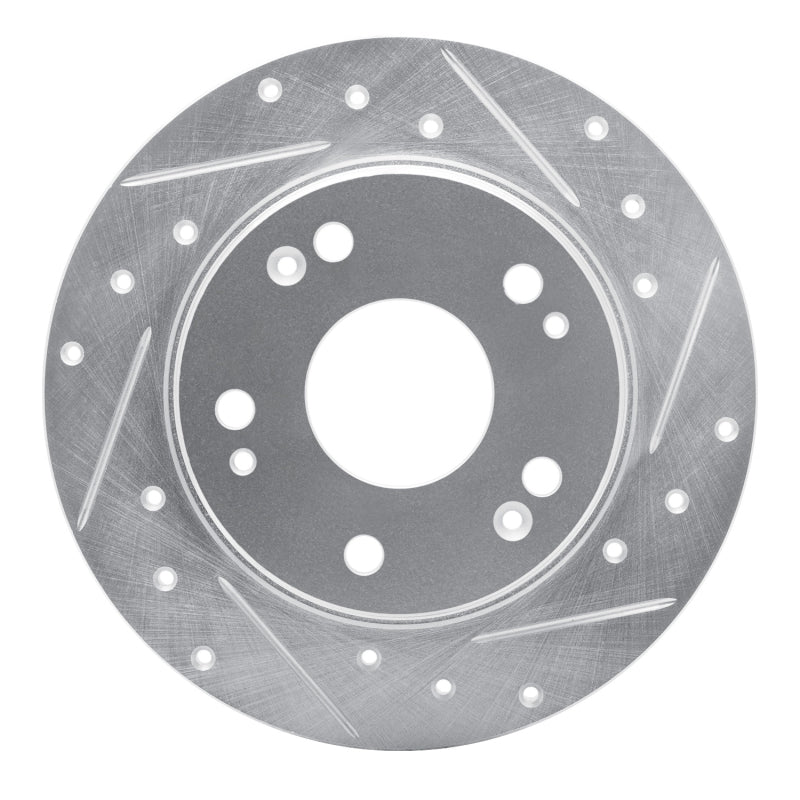 R1 Concepts R1 03-08 Acura TSX Rear Right Drilled & Slotted Silver Brake Rotor