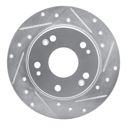 R1 Concepts R1 03-08 Acura TSX Rear Right Drilled & Slotted Silver Brake Rotor