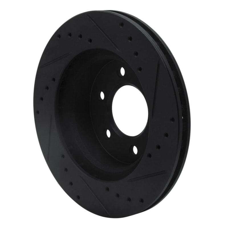 R1 Concepts R1 91-96 Dodge Dakota 4WD Front Left Drilled & Slotted Black Brake Rotor