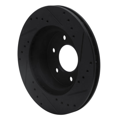 R1 Concepts R1 91-96 Dodge Dakota 4WD Front Left Drilled & Slotted Black Brake Rotor