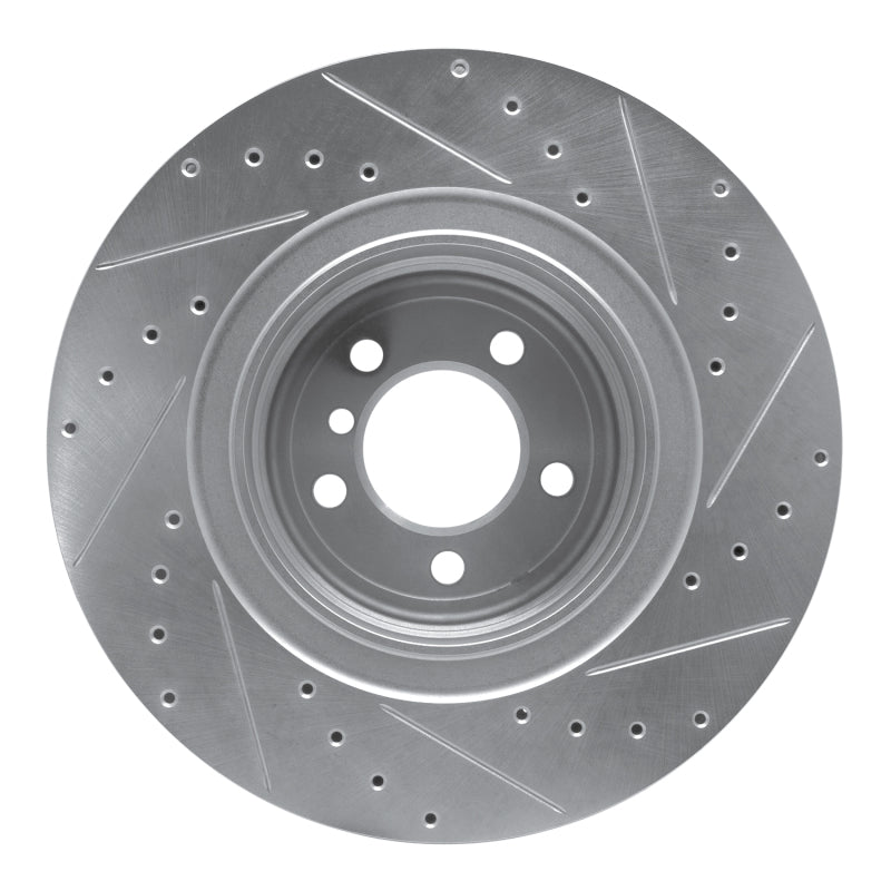 R1 Concepts R1 07-08 BMW ALPINA B7 Rear Left Drilled & Slotted Silver Brake Rotor