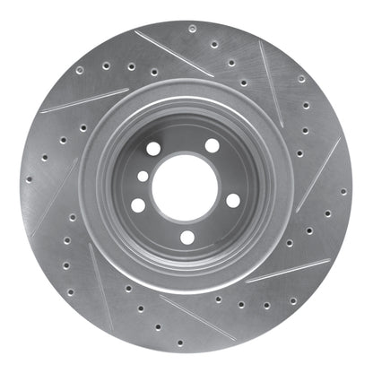 R1 Concepts R1 07-08 BMW ALPINA B7 Rear Left Drilled & Slotted Silver Brake Rotor