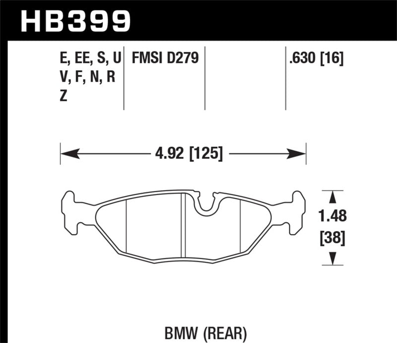 Hawk Performance Hawk 84-4/91 BMW 325 (E30) HP+ Street Rear Brake Pads