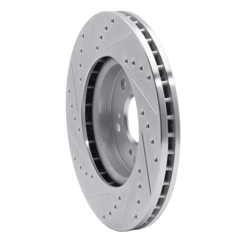 R1 Concepts R1 07-16 Acura RDX Front Right Drilled & Slotted Silver Brake Rotor