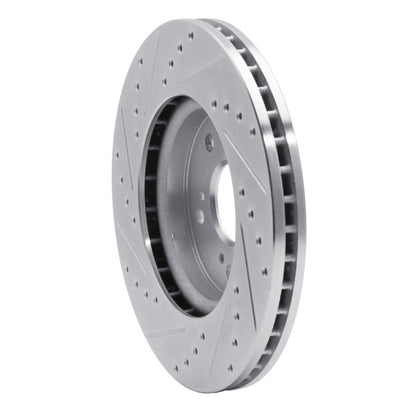 R1 Concepts R1 07-16 Acura RDX Front Right Drilled & Slotted Silver Brake Rotor