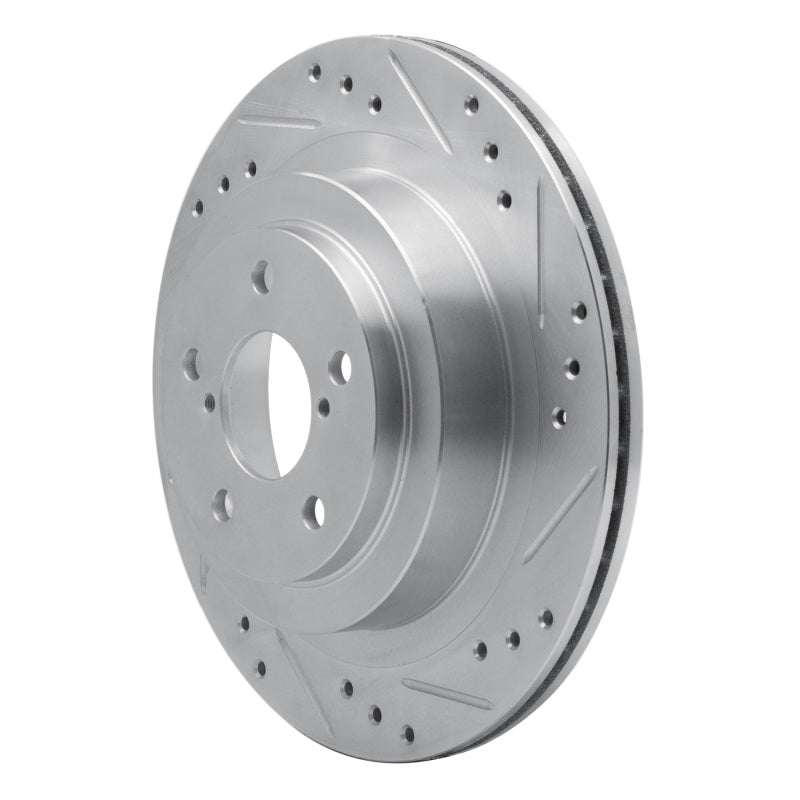 R1 Concepts R1 05-09 Subaru Impreza Rear Right Drilled & Slotted Silver Brake Rotor