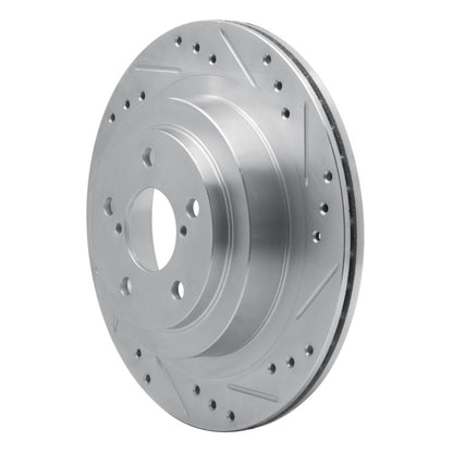 R1 Concepts R1 05-09 Subaru Impreza Rear Right Drilled & Slotted Silver Brake Rotor
