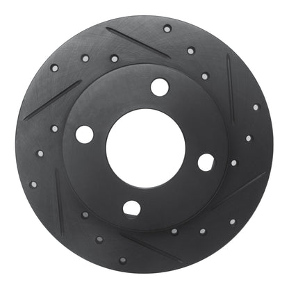 R1 Concepts R1 82-98 Audi 5000 Rear Right Drilled & Slotted Black Brake Rotor