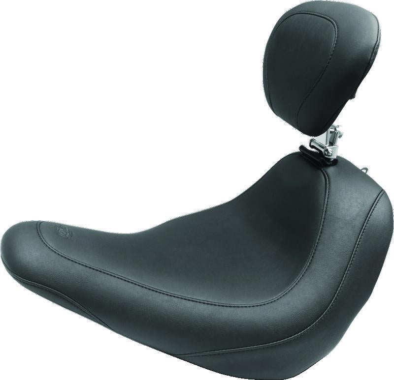 Mustang Motorcycle Mustang 18-21 Harley Low Rider, Sport Glide Wide Tripper Solo Seat w/ Driver Backrest - Black
