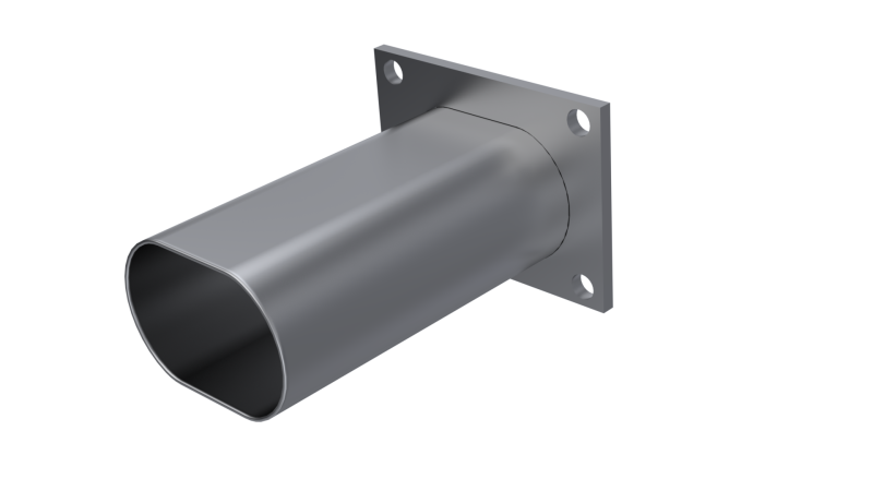 QTP 3in Weld-On QTEC Low Profile Connection Oval Tube Kit