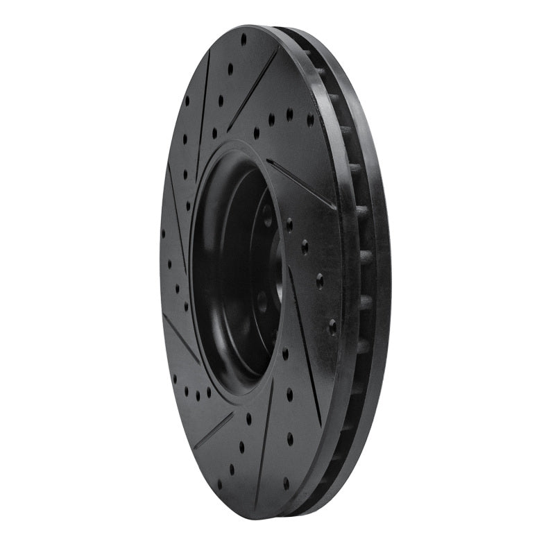 R1 Concepts R1 10-16 Volvo XC60 Front Right Drilled & Slotted Black Brake Rotor