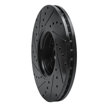 R1 Concepts R1 10-16 Volvo XC60 Front Right Drilled & Slotted Black Brake Rotor