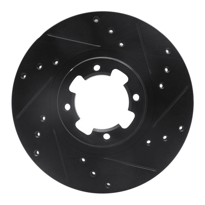 R1 Concepts R1 85-94 Subaru DL Front Right Drilled & Slotted Black Brake Rotor