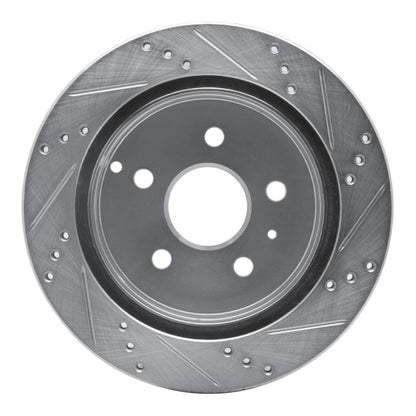 R1 Concepts R1 10-17 Chevrolet Equinox Rear Left Drilled & Slotted Silver Brake Rotor