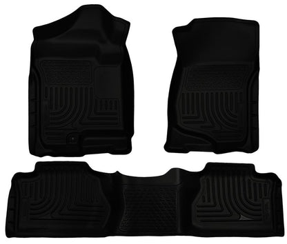Husky Liners 07-12 Chevy Silverado/GMC Sierra Extended Cab WeatherBeater Combo Black Floor Liners