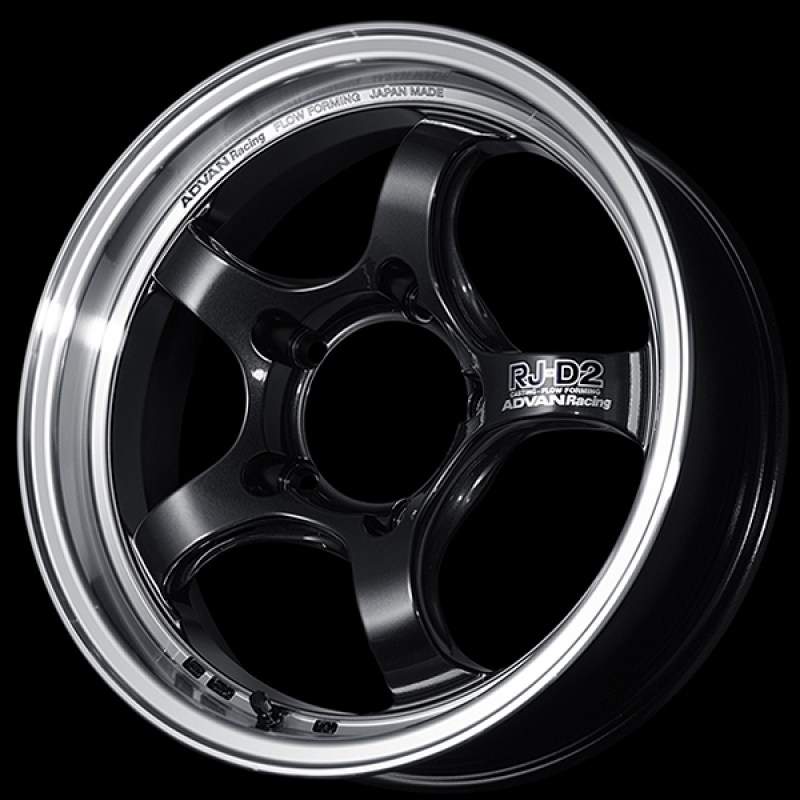Advan RG-D2 15x5.5 / +38 Offset / 4x100 / 63mm Bore / Machining and Black Gunmetallic