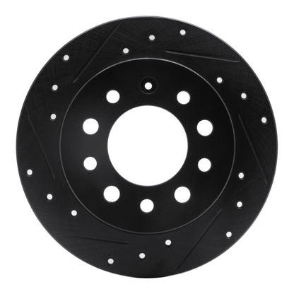 R1 Concepts R1 03-08 Hyundai Tiburon Rear Left Drilled & Slotted Black Brake Rotor