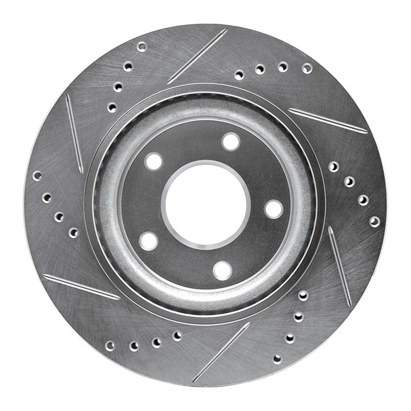 R1 Concepts R1 11-19 Nissan Juke Front Right Drilled & Slotted Silver Brake Rotor