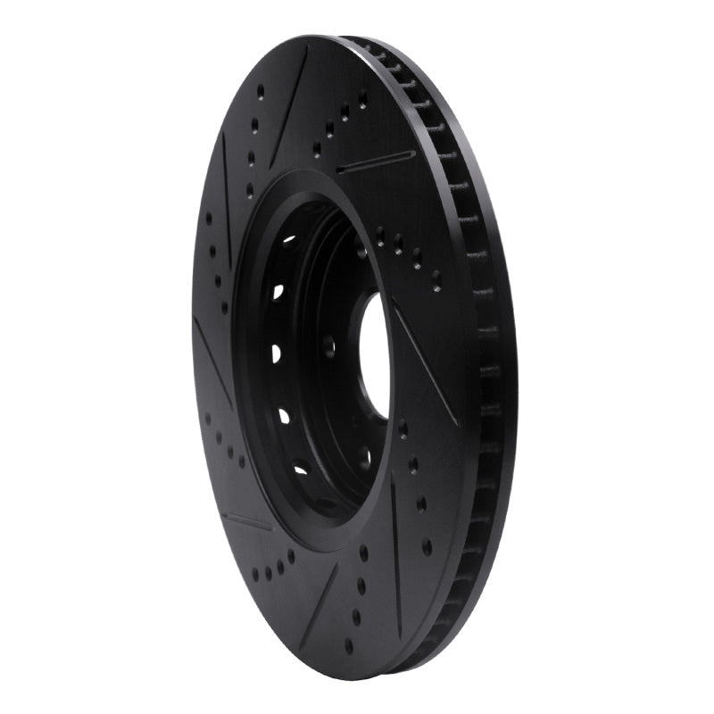 R1 Concepts R1 16-22 Acura ILX Front Right Drilled & Slotted Black Brake Rotor