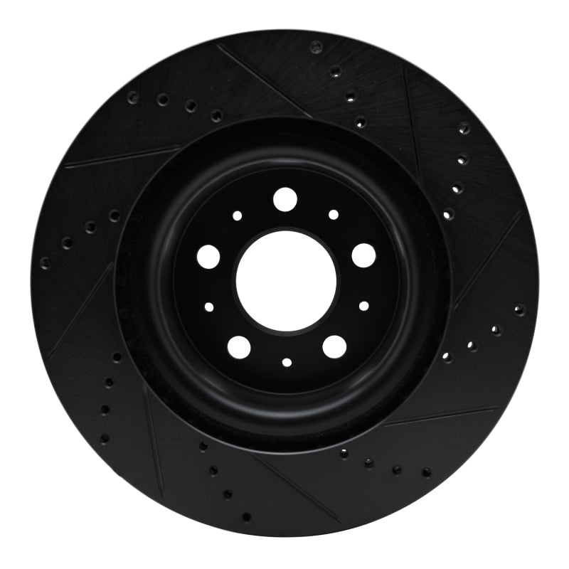 R1 Concepts R1 17-25 Tesla Model 3 Front Left Drilled & Slotted Black Brake Rotor