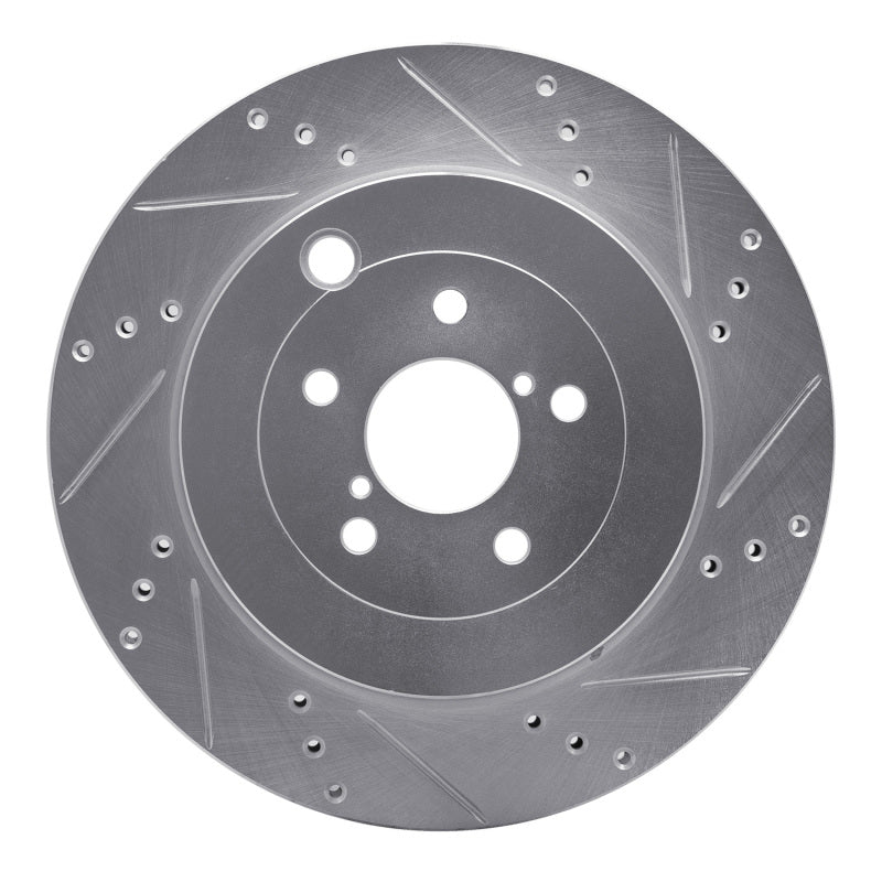 R1 Concepts R1 17-25 Subaru BRZ Rear Right Drilled & Slotted Silver Brake Rotor