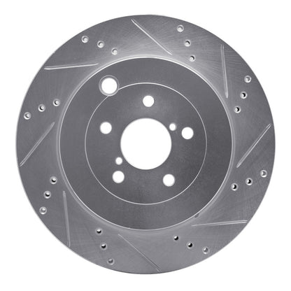 R1 Concepts R1 17-25 Subaru BRZ Rear Right Drilled & Slotted Silver Brake Rotor