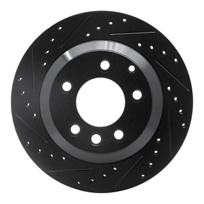 R1 Concepts R1 03-18 Audi Q7 Rear Left Drilled & Slotted Black Brake Rotor