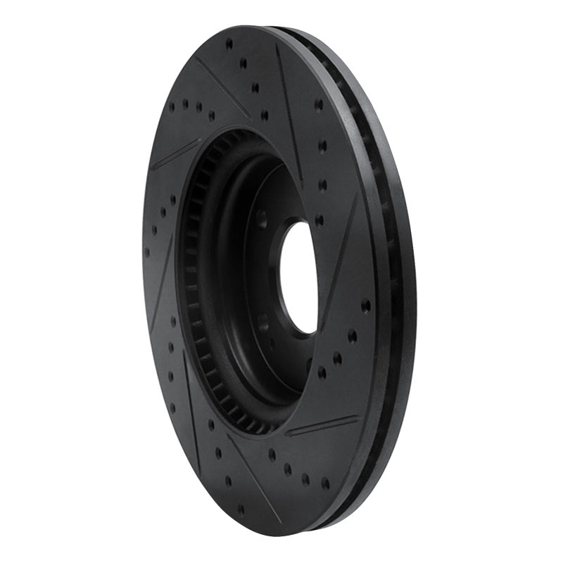 R1 Concepts R1 20-25 Hyundai Kona Front Left Drilled & Slotted Black Brake Rotor