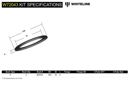 Whiteline Plus 4/91-5/01 BMW 3 Series Rear Spring Pad Bushing - 12mm Height Increase