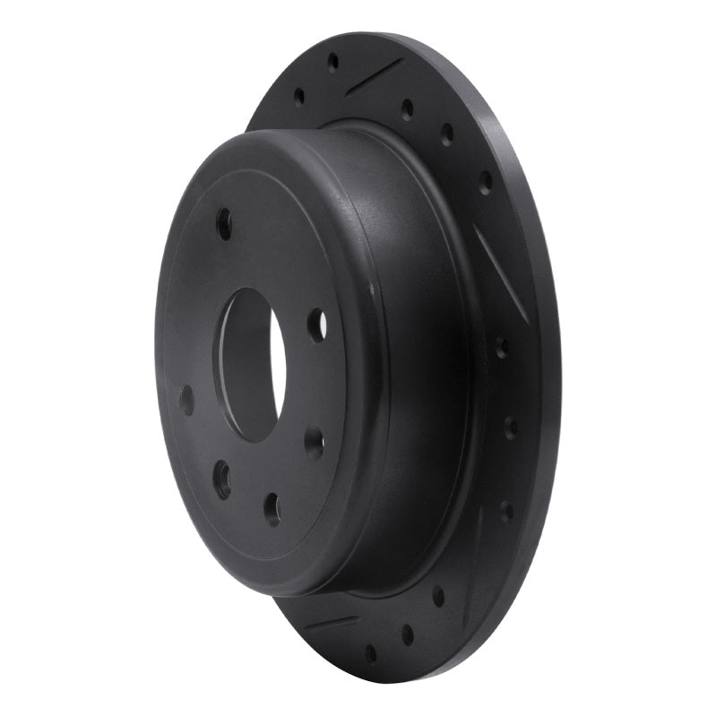 R1 Concepts R1 04-10 Chevrolet Optra (USA/Canada) Rear Left Drilled & Slotted Black Brake Rotor