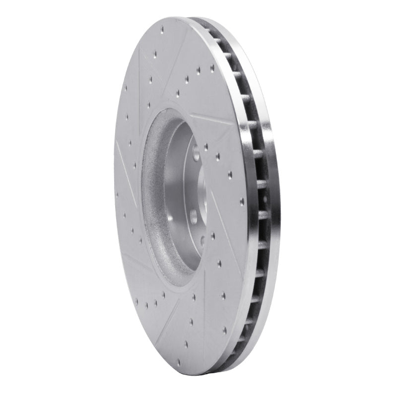 R1 Concepts R1 10-16 Volvo XC60 Front Right Drilled & Slotted Silver Brake Rotor