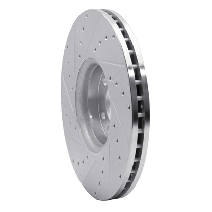 R1 Concepts R1 10-16 Volvo XC60 Front Right Drilled & Slotted Silver Brake Rotor