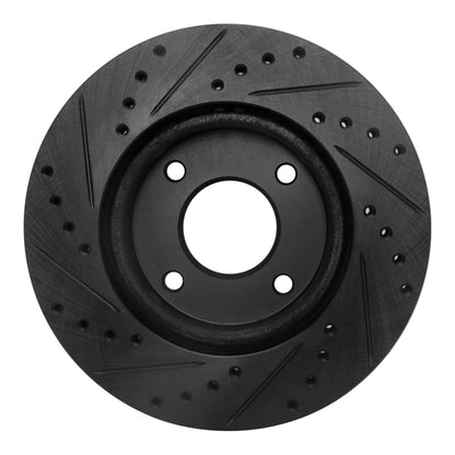 R1 Concepts R1 07-14 Nissan Cube Front Right Drilled & Slotted Black Brake Rotor