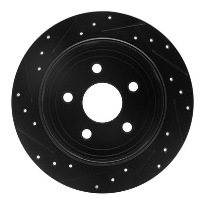 R1 Concepts R1 2007-2018 Jeep Wrangler Rear Right Drilled & Slotted Black Brake Rotor