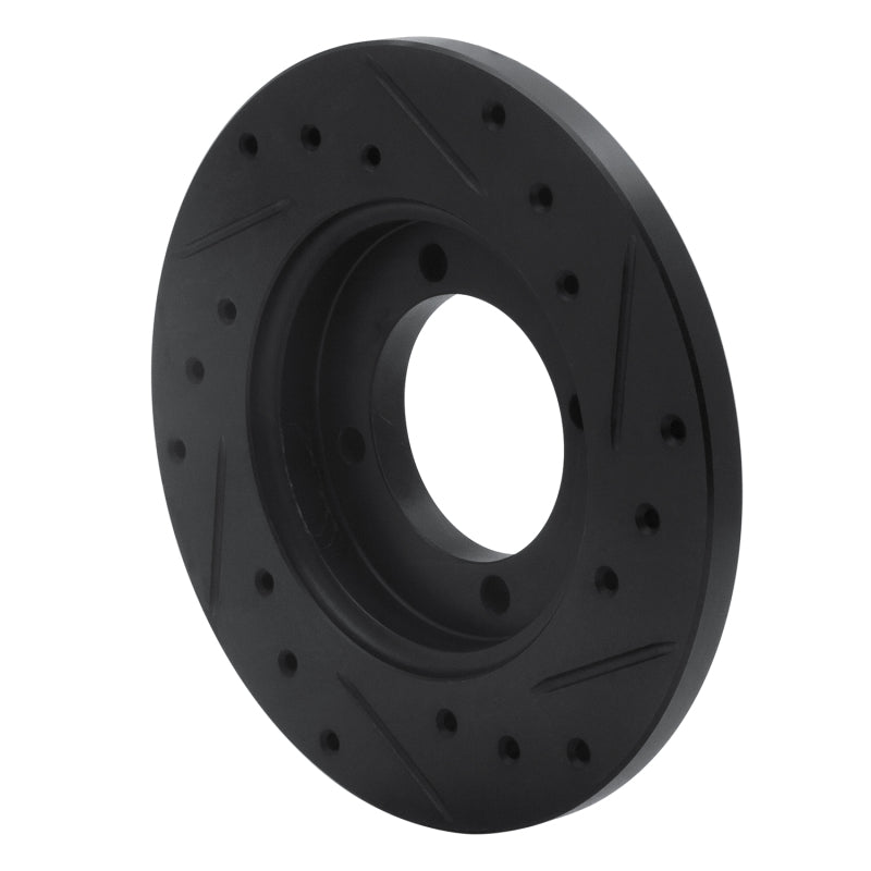 R1 Concepts R1 88-93 Ford Festiva Front Left Drilled & Slotted Black Brake Rotor