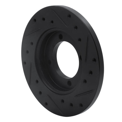 R1 Concepts R1 88-93 Ford Festiva Front Left Drilled & Slotted Black Brake Rotor