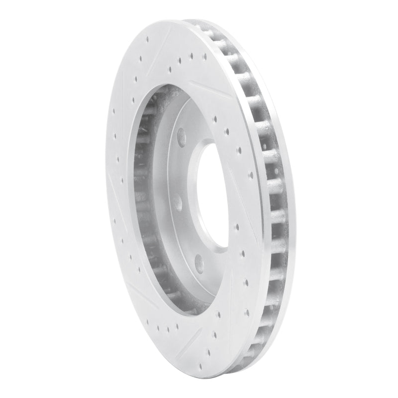 R1 Concepts R1 97-04 Ford F-150 4WD Front Right Drilled & Slotted Silver Brake Rotor