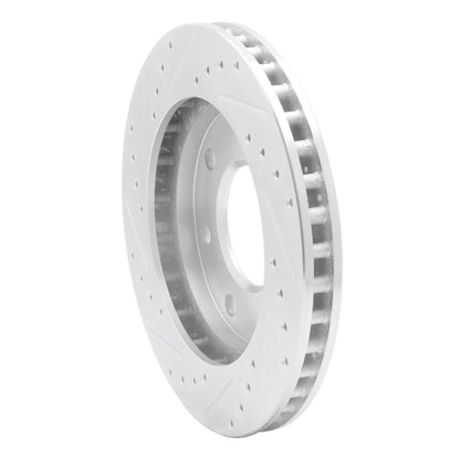 R1 Concepts R1 97-04 Ford F-150 4WD Front Right Drilled & Slotted Silver Brake Rotor