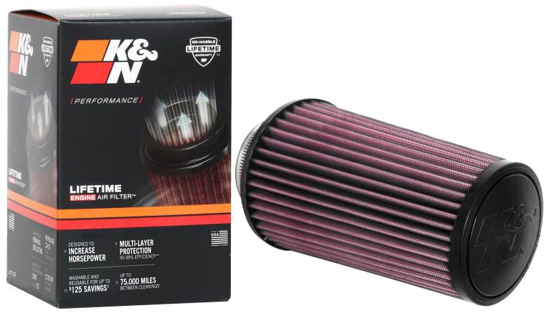 K&N Engineering K&N Universal Round Tapered Filter 3 inch FLG / 5 inch Bottom / 4 inch Top / 7 7/8 inch Height