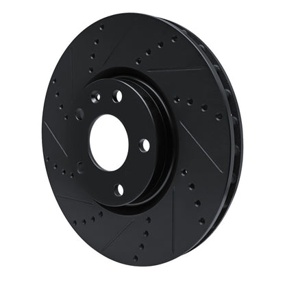 R1 Concepts R1 14-19 Chevrolet Corvette Front Left Drilled & Slotted Black Brake Rotor