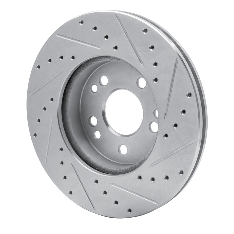 R1 Concepts R1 90-95 Mercedes-Benz 400E Front Left Drilled & Slotted Silver Brake Rotor
