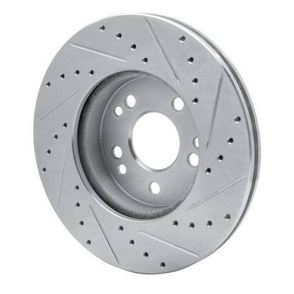 R1 Concepts R1 90-95 Mercedes-Benz 400E Front Left Drilled & Slotted Silver Brake Rotor